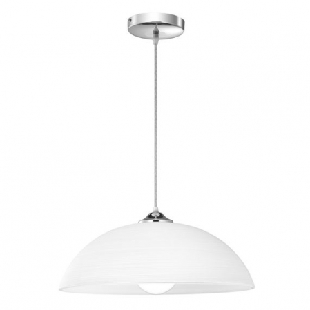 Lustra moderna rotunda alba Devra Ø 30/40 cm, abajur sticla, baza metal, 600821 - Novaluce [5]