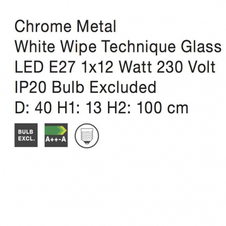 Lustra moderna rotunda alba Devra Ø 30/40 cm, abajur sticla, baza metal, 600821 - Novaluce [7]