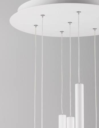 Lustra moderna rotunda cu 7 pendule LED suspendate Youri Ø40 cm alba/neagra, 9184024 - Novaluce [21]