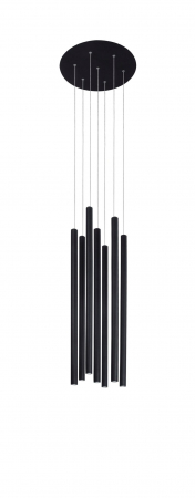 Lustra moderna rotunda cu 7 pendule LED suspendate Youri Ø40 cm alba/neagra, 9184024 - Novaluce [1]