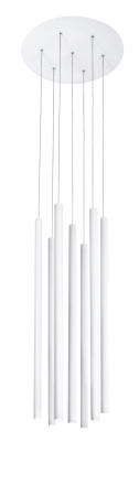 Lustra moderna rotunda cu 7 pendule LED suspendate Youri Ø40 cm alba/neagra, 9184024 - Novaluce [16]