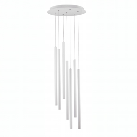 Lustra moderna rotunda cu 7 pendule LED suspendate Youri Ø40 cm alba/neagra, 9184024 - Novaluce [15]