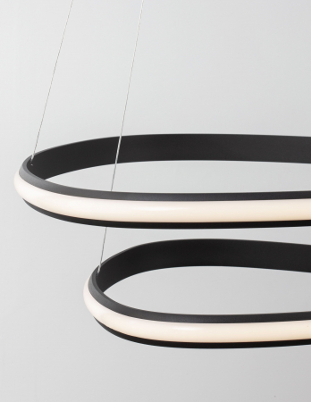 Lustra moderna rotunda dimabila LED Valens Ø59 cm, abajur doua cercuri negre/albe, 9357061 - Novaluce [13]
