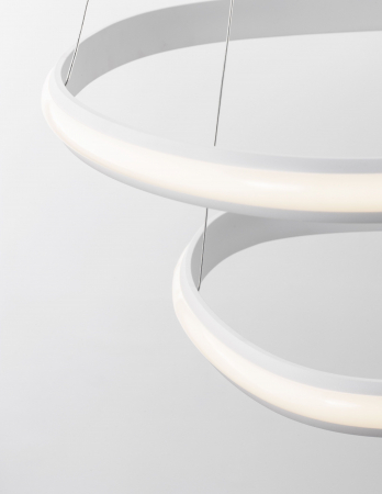 Lustra moderna rotunda dimabila LED Valens Ø59 cm, abajur doua cercuri negre/albe, 9357061 - Novaluce [2]