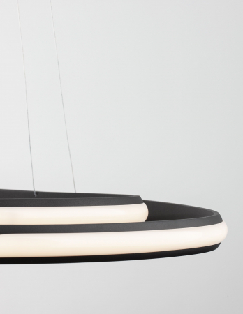 Lustra moderna rotunda dimabila LED Valens Ø59 cm, abajur doua cercuri negre/albe, 9357061 - Novaluce [10]