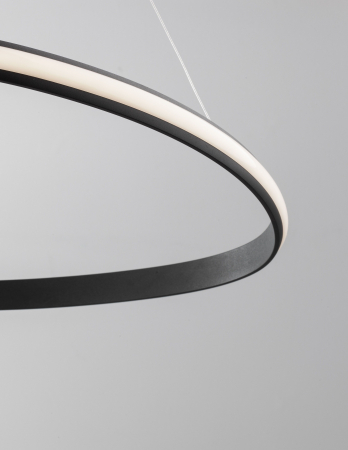 Lustra moderna rotunda dimabila LED Valens Ø74 cm, abajur cerc negru/alb, 9357064 - Novaluce [2]