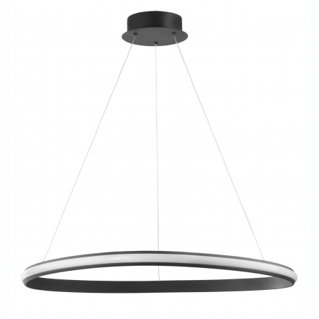 Lustre - Lustra moderna rotunda dimabila LED Valens Ø74 cm, abajur cerc negru/alb, 9357064 - Novaluce