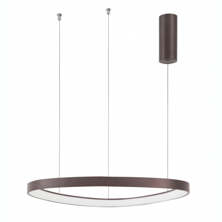 Lustre - Lustra moderna rotunda LED dimabil Rinat 65 cm metal alb/negru/maro, design minimalist, 9053553 - Novaluce