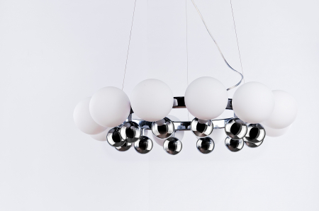 Lustra moderna rotunda Mina 65x65 cm, 12 becuri, elemente glob metal crom, AZ 0095 - Azzardo [1]