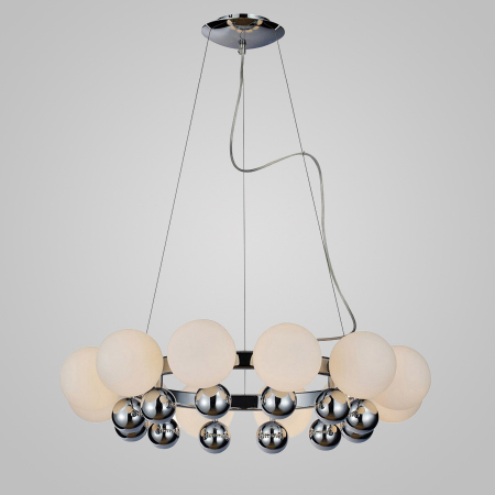 Lustra moderna rotunda Mina 65x65 cm, 12 becuri, elemente glob metal crom, AZ 0095 - Azzardo [3]