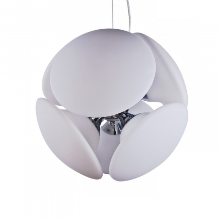 Lustre - Lustra moderna rotunda Rosalva 45x45 cm 6 becuri, sticla/metal crom, AZ 0344 - Azzardo