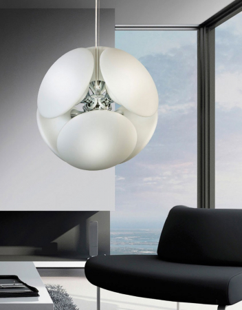 Lustra moderna rotunda Rosalva 45x45 cm 6 becuri, sticla/metal crom, AZ 0344 - Azzardo [3]