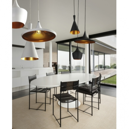 Lustra moderna suspendata cu 3 pendule Wiko 70 cm, alb/negru cu auriu, stil industrial, AZ 1338 - Azzardo [6]
