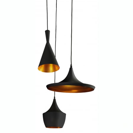 Lustra moderna suspendata cu 3 pendule Wiko 70 cm, alb/negru cu auriu, stil industrial, AZ 1338 - Azzardo [0]