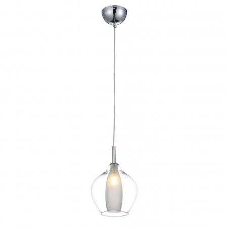 Lustre - Lustra moderna suspendata Jiro 1 bec, sticla cromata/simpla/armaie si metal, AZ 3074 - Azzardo