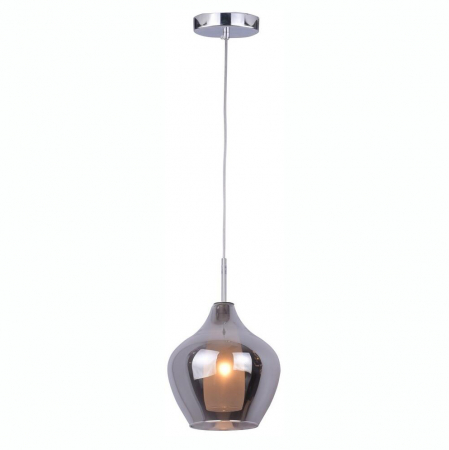 Lustre - Lustra moderna suspendata Jiro 1 bec, sticla cromata/simpla/armaie si metal, AZ 2148 - Azzardo