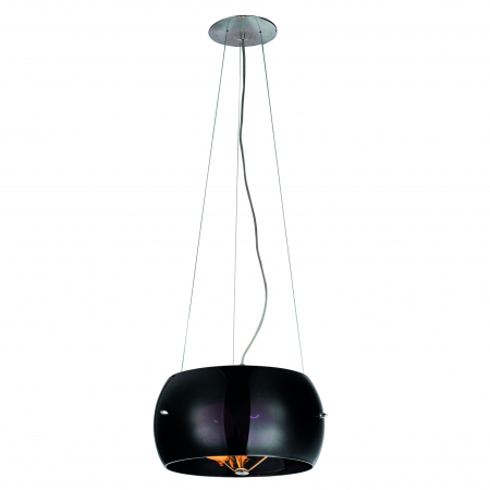 Lustre Living - Lustra moderna suspendata Kugle Ø 40, sticla crom/neagra/transparenta, 3 becuri, AZ 0909 - Azzardo
