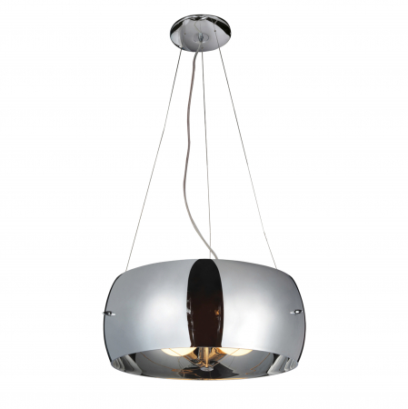Lustre - Lustra moderna suspendata Kugle Ø 40, sticla crom/neagra/transparenta, 3 becuri, AZ 0845 - Azzardo