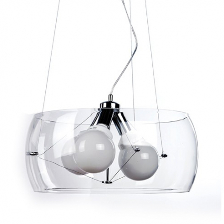 Lustre - Lustra moderna suspendata Kugle Ø 40, sticla crom/neagra/transparenta, 3 becuri, AZ 0846 - Azzardo