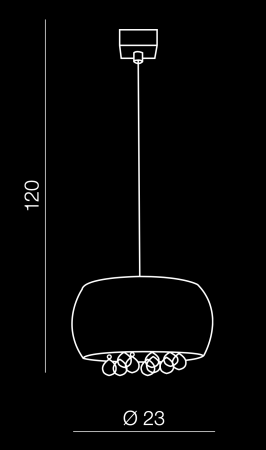 Lustra moderna tip pendul alb lucios Rumya Ball 23x23 cm si cristale, design modern, sticla opal, AZ 3080 - Azzardo [4]