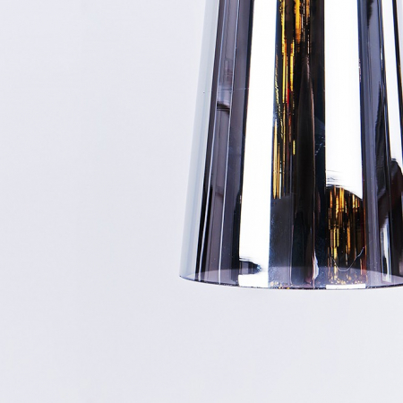 Lustra moderna tip pendul Bell High 10x48 cm sticla fumurie efect crom, AZ 0998 - Azzardo [3]