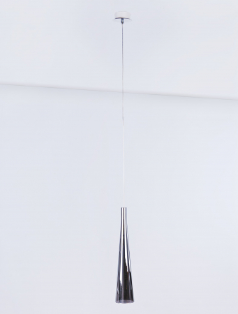 Lustra moderna tip pendul Bell High 10x48 cm sticla fumurie efect crom, AZ 0998 - Azzardo [1]