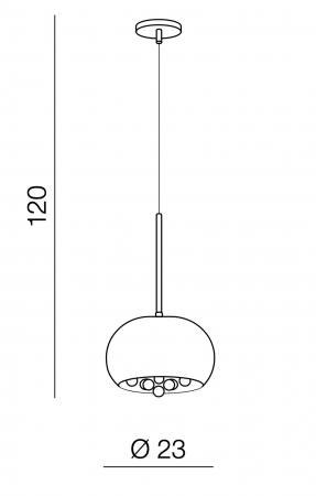 Lustra moderna tip pendul Inha Ø 23/40/50 cm cu cristale, sticla cromata/metal, AZ 3082 - Azzardo [7]