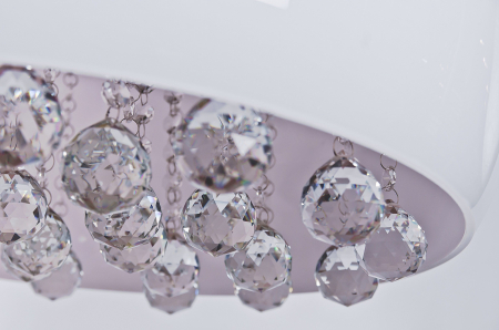Lustra moderna tip pendul alb lucios Rumya Ball 23x23 cm si cristale, design modern, sticla opal, AZ 3080 - Azzardo [3]