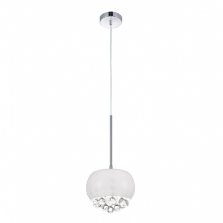 Lustra moderna tip pendul alb lucios Rumya Ball 23x23 cm si cristale, design modern, sticla opal, AZ 3080 - Azzardo [1]