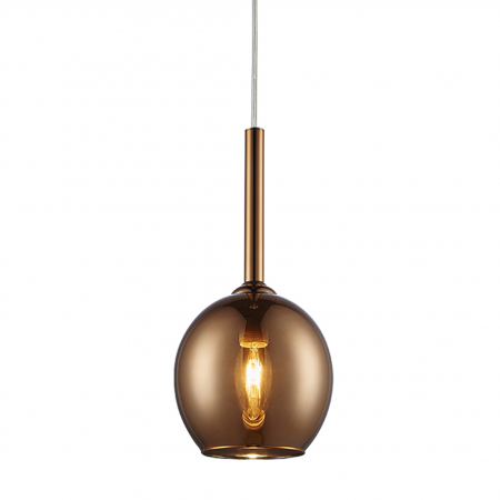 Lustra MONIC pendul sferic finisaj cupru, Ø 15 cm, inaltime reglabila, metal/sticla, 003064-001996 - Zumaline [1]