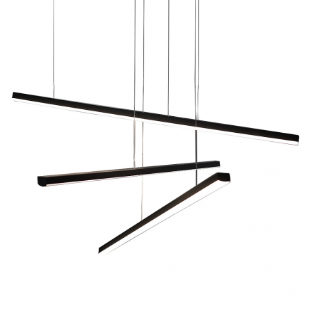 Promotii - Lustra neagra 3xLED dimabil Linda III 100x100 cm metal/acril, inaltime reglabila, P0311D - Maxlight