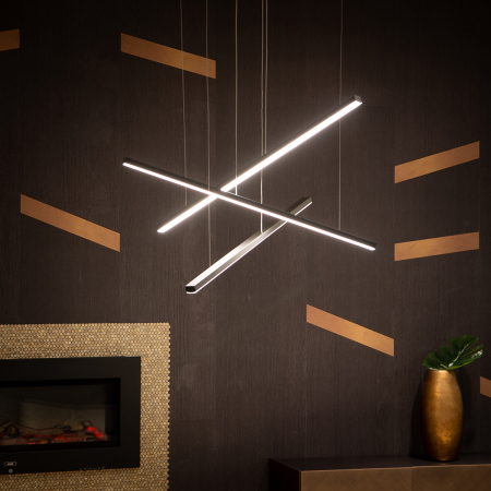 Lustra neagra 3xLED dimabil Linda III 100x100 cm metal/acril, inaltime reglabila, P0311D - Maxlight [1]