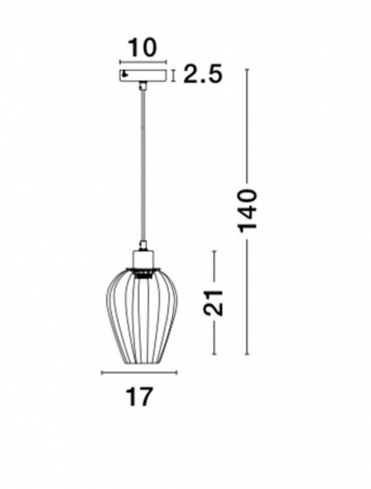Lustra neagra/alba/cupru tip pendul Namid abajur din tije metalice, Ø 17 cm, 8809701 - Novaluce [2]
