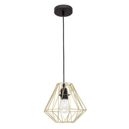 Promotii - Lustra neagra/aurie tip pendul Calena abajur din tije metalice, Ø 15/23 cm, 8801802 - Novaluce