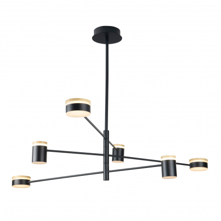 Promotii - Lustra neagra cu 4/6 spoturi iluminare LED Anahi metal/lemn, P0407 - Maxlight