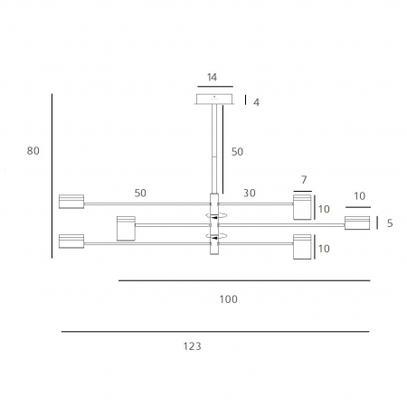 Lustra neagra cu 4/6 spoturi iluminare LED Anahi metal/lemn, P0406 - Maxlight [5]