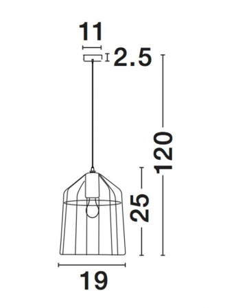 Lustra neagra/cupru tip pendul Haris abajur din tije metalice, Ø 19 cm, 7605179 - Novaluce [2]