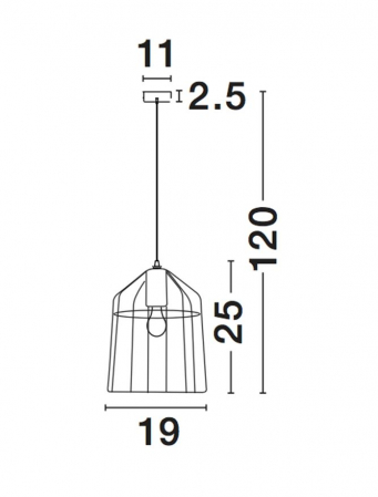 Lustra neagra/cupru tip pendul Haris abajur din tije metalice, Ø 19 cm, 7605179 - Novaluce [6]