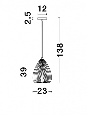 Lustra neagra Delfi, din metal, Ø 23 cm, inaltime reglabila, 9402571 - Novaluce [8]