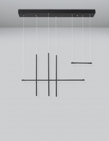 Lustra neagra liniara cu pendule suspendate Gohar 110 cm stil minimalist, iluminare LED, 9088105 - Novaluce [6]