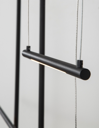Lustra neagra liniara cu pendule suspendate Gohar 110 cm stil minimalist, iluminare LED, 9088105 - Novaluce [2]