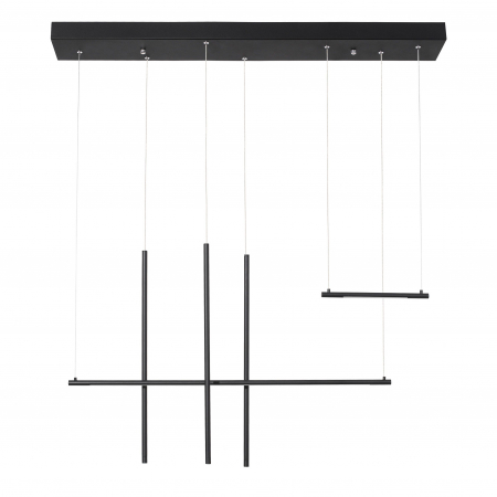Lustre - Lustra neagra liniara cu pendule suspendate Gohar 110 cm stil minimalist, iluminare LED, 9088105 - Novaluce
