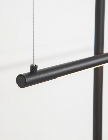 Lustra neagra liniara cu pendule suspendate Gohar 110 cm stil minimalist, iluminare LED, 9088105 - Novaluce [4]
