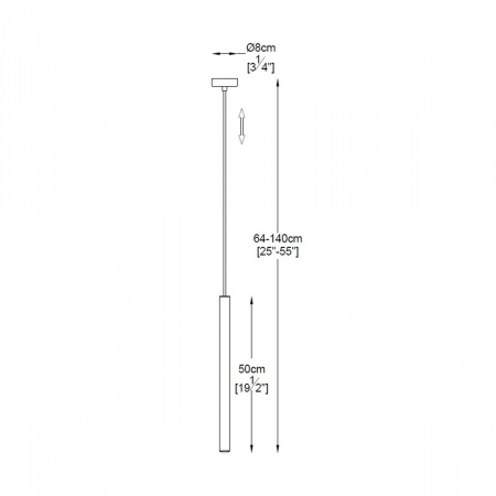 Lustra neagra LOYA pendul cilindric cu iluminare LED, inaltime reglabila, 003064-003493 - Zumaline [2]