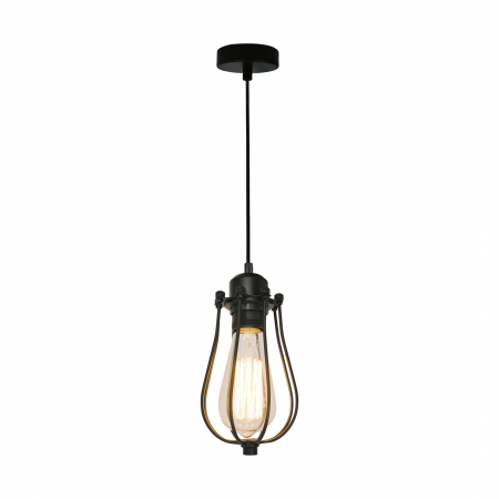 Promotii - Lustra neagra pendul design retro HORTA 11 cm metal, 003064-007890 - Zumaline