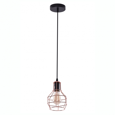 Lustra neagra pendul stil industrial detalii cupru Alio Ø 15 cm, metal, AZ 1659 - Azzardo [1]