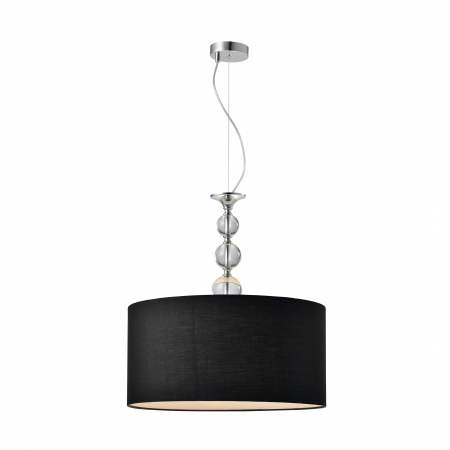 Lustre - Lustra neagra rotunda REA din material textil Ø 50 cm, inaltime reglabila, 003064-001681 - Zumaline