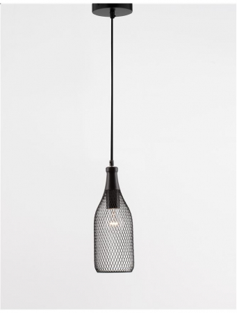 Lustra neagra tip pendul Marena abajur tip plasa metal, Ø 10 cm, 9402435 - Novaluce [3]