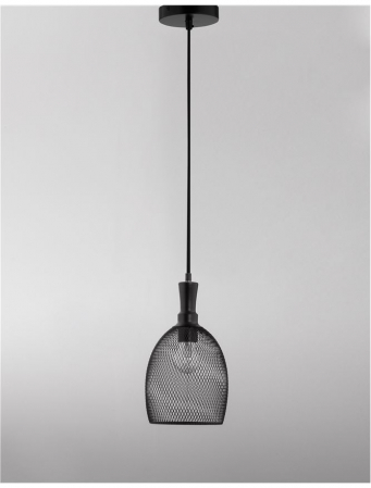 Lustra neagra tip pendul Marena abajur tip plasa metal, Ø 15,5 cm, 9402459 - Novaluce [3]