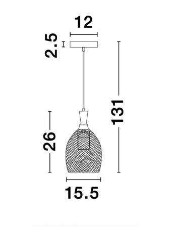 Lustra neagra tip pendul Marena abajur tip plasa metal, Ø 15,5 cm, 9402459 - Novaluce [7]